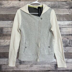 Harley Davidson Girls Ivory Gray Embroidered Asymmetrical Zip Jacket Size L